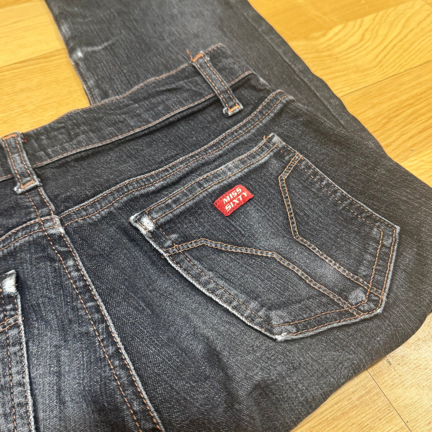 Miss Sixty black high waist wide leg jeans