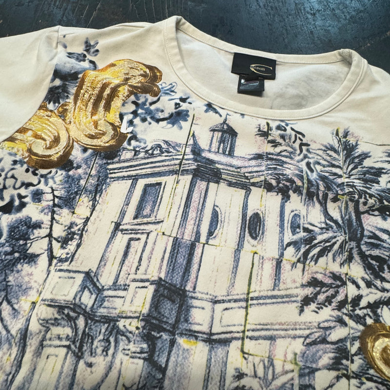 Detailansicht: Sourced limited accessories and clothes Cavalli vintage painted t-shirt – Logo, Nähte oder Material