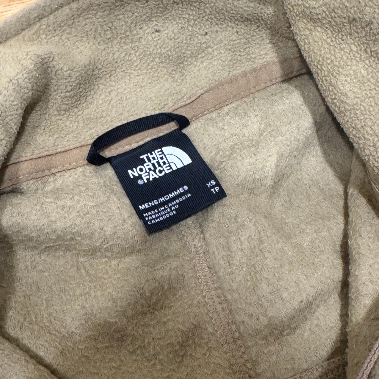The North Face brown fleece quarter zip