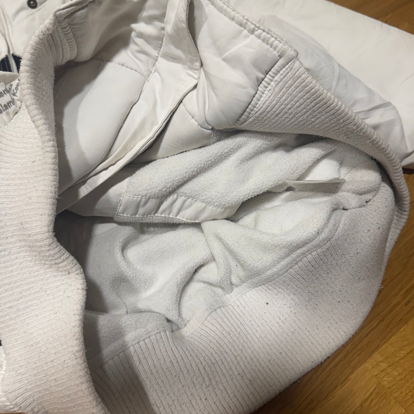 Airness streetwear white double layer fleece jacket