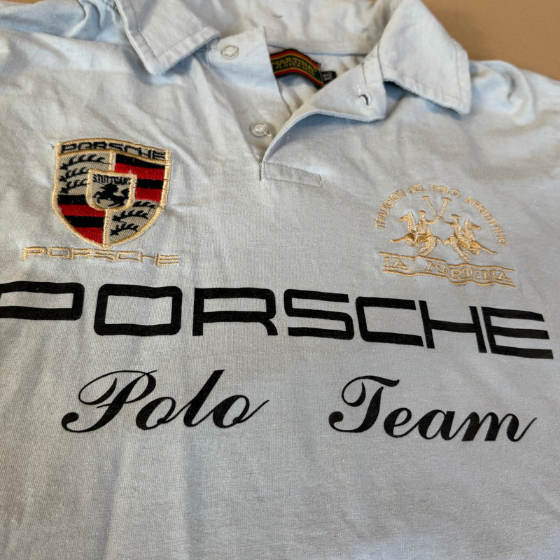 Detailansicht: Sourced limited accessories and clothes La Martina Porsche long sleeve poloshirt – Logo, Nähte oder Material