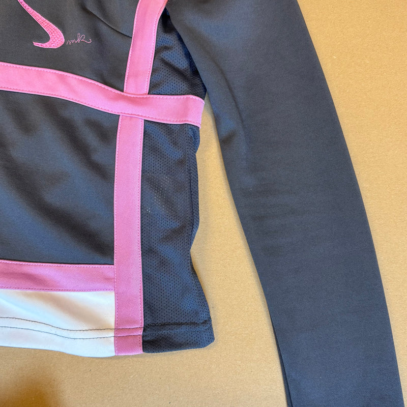 Detailansicht: Sourced limited accessories and clothes Airness grey and pink women's track jacket – Logo, Nähte oder Material