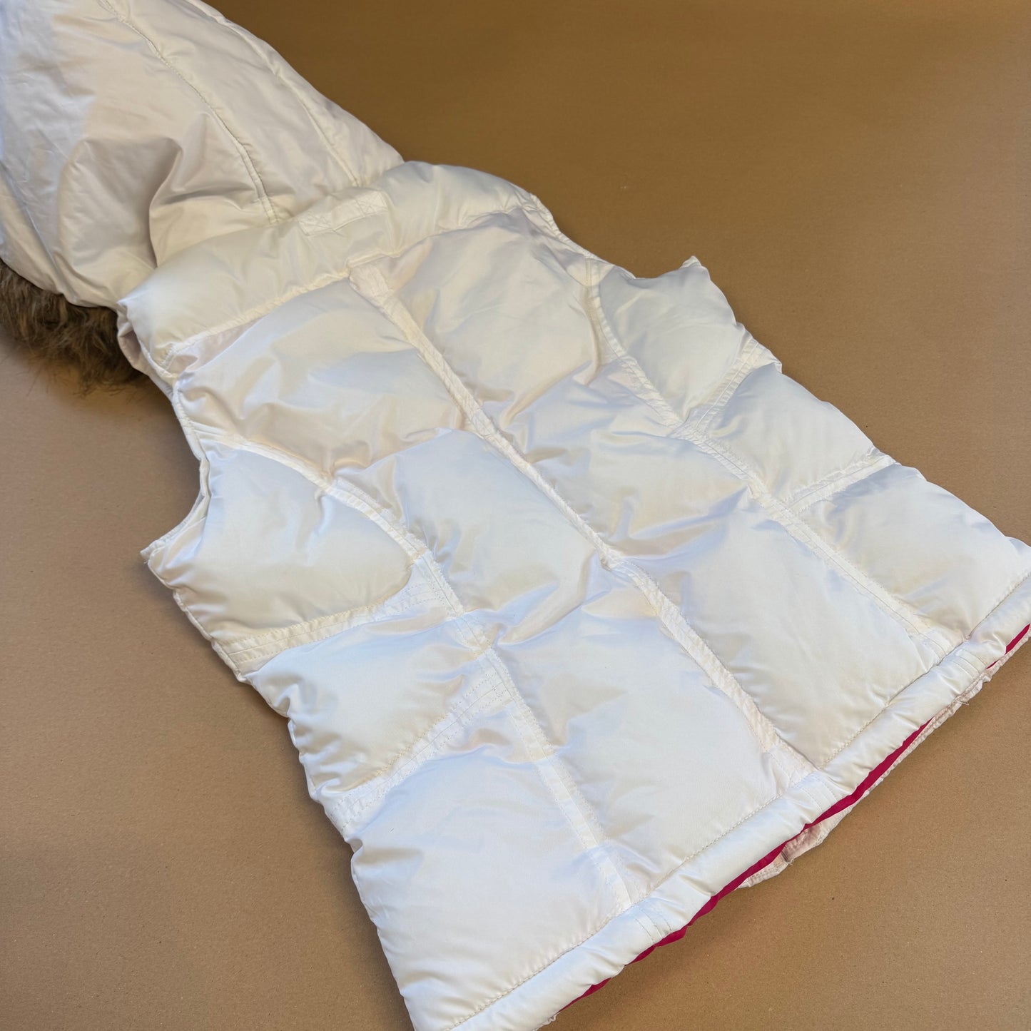 US Polo Assn white fur puffer vest