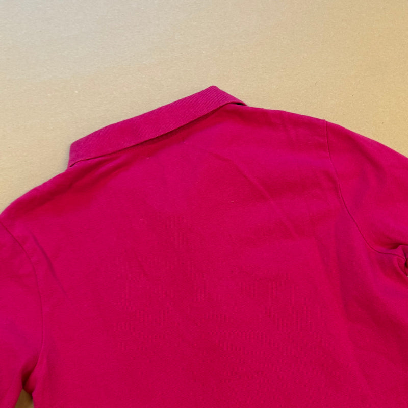 Detailansicht: Sourced limited accessories and clothes US Polo Assn pink long sleeve poloshirt – Logo, Nähte oder Material