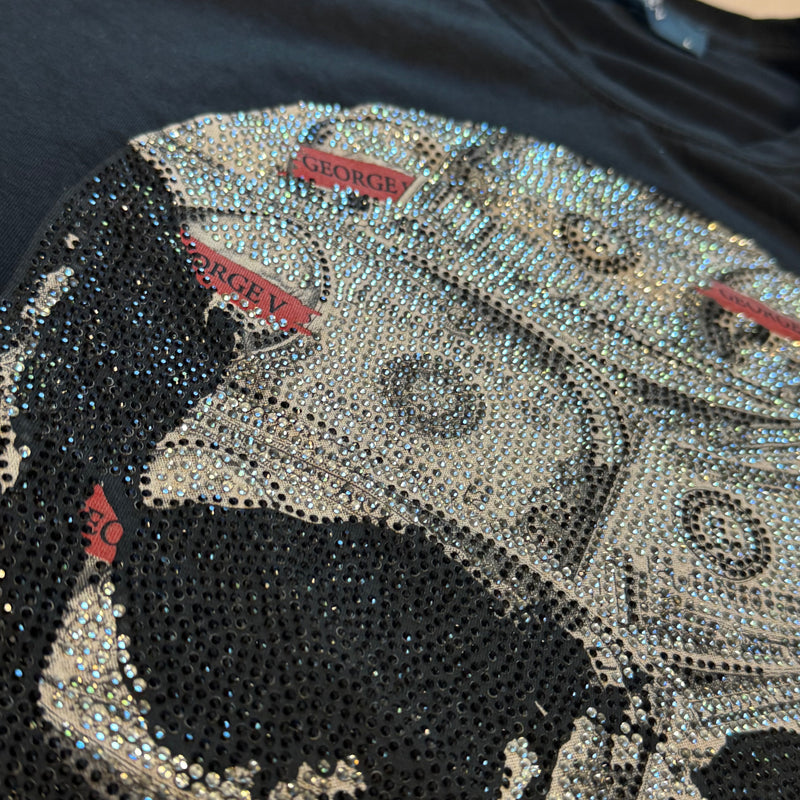 Detailansicht: Sourced limited accessories and clothes George V Paris skull rhinestones t-shirt – Logo, Nähte oder Material