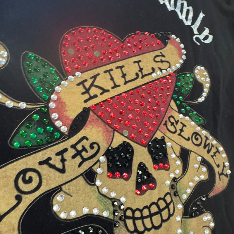 Detailansicht: Sourced limited accessories and clothes Vintage Ed Hardy long dress – Logo, Nähte oder Material