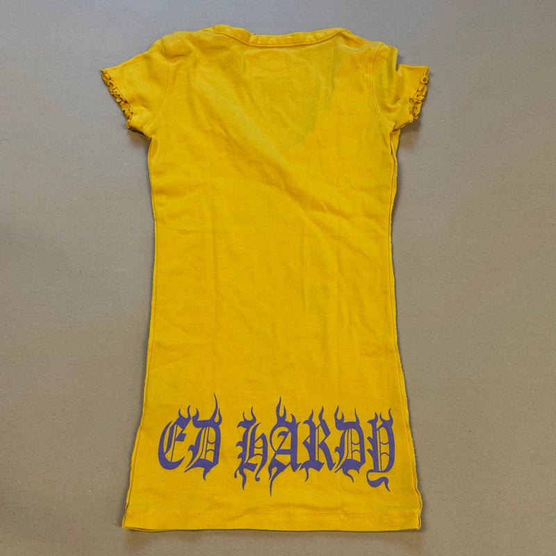 Detailansicht: Sourced limited accessories and clothes Vintage Ed Hardy cross long dress – Logo, Nähte oder Material