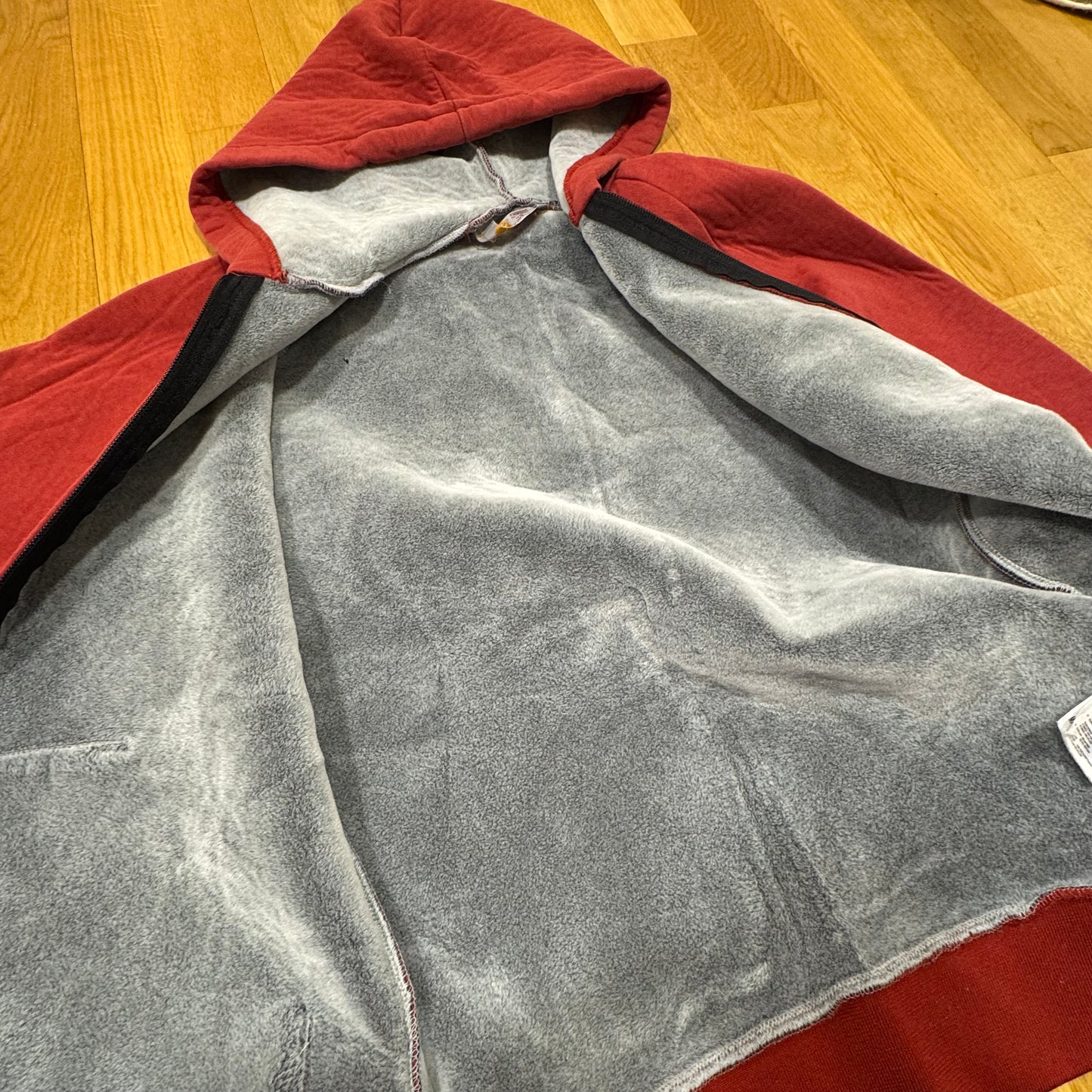 Carhartt red zipped fleece hoodie