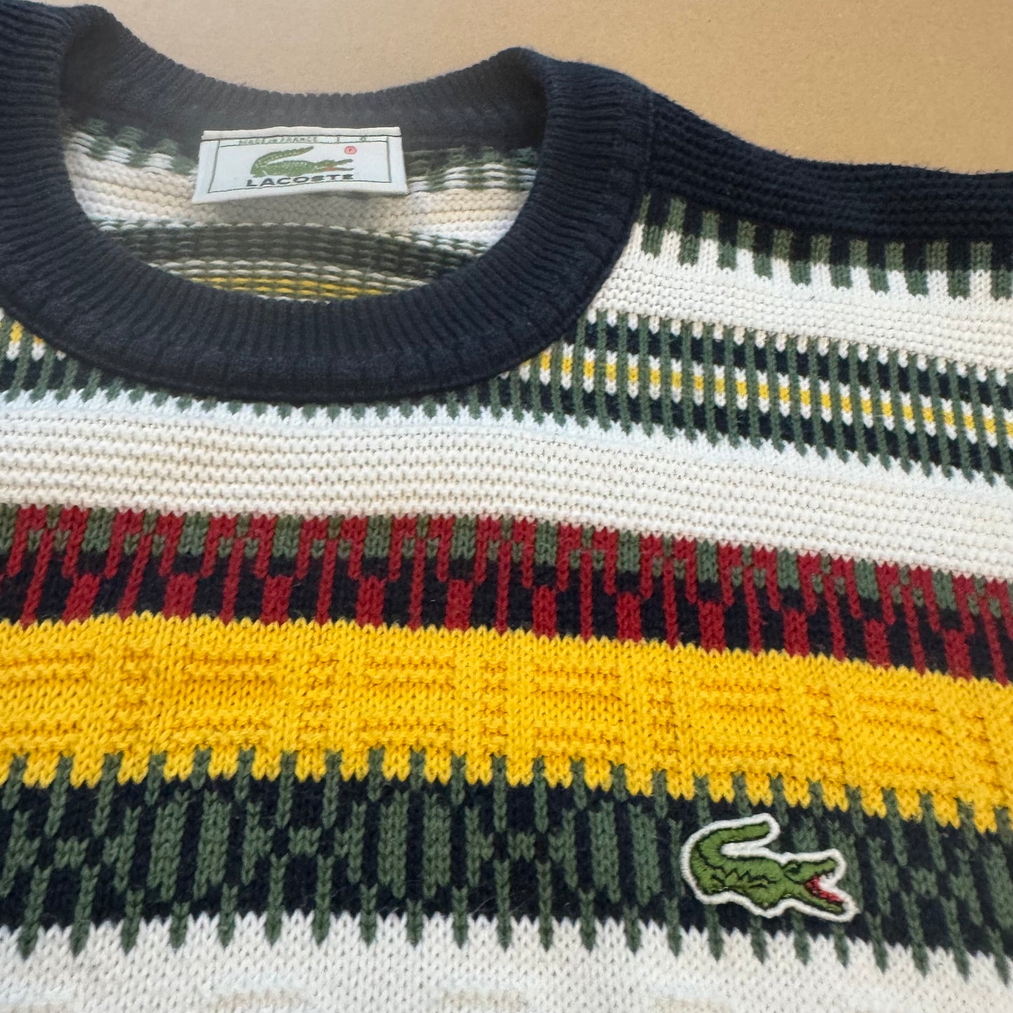 Vintage Lacoste striped knitted sweatshirt