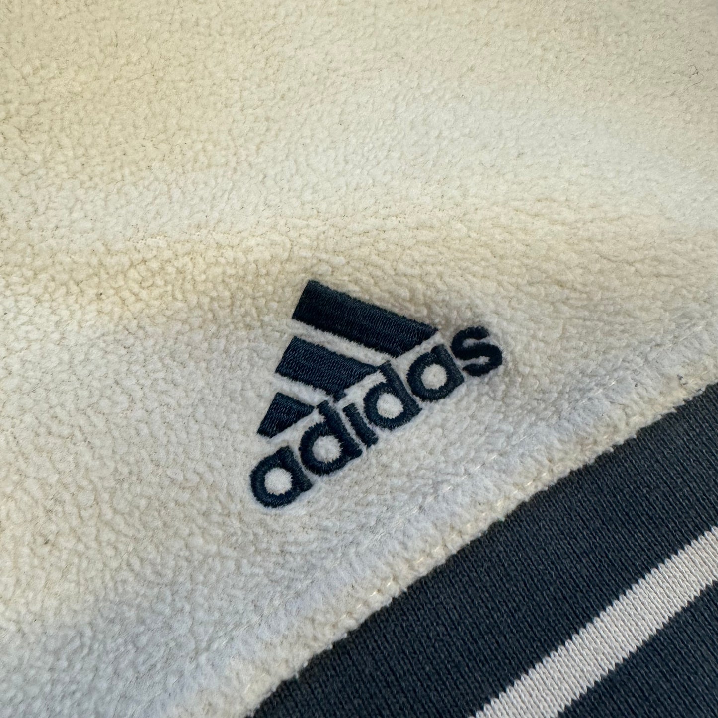 Adidas retro white oversized fleece sweatshirt