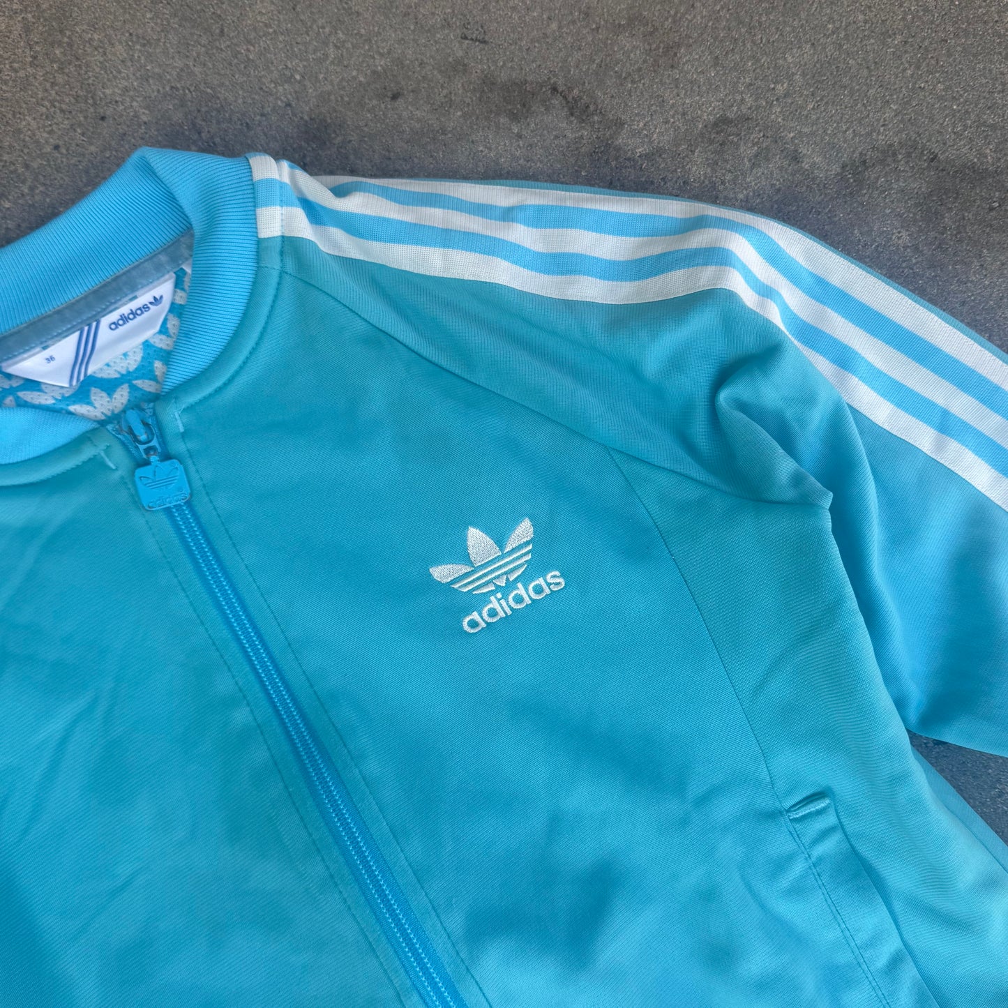 Adidas Y2K turquoise track jacket