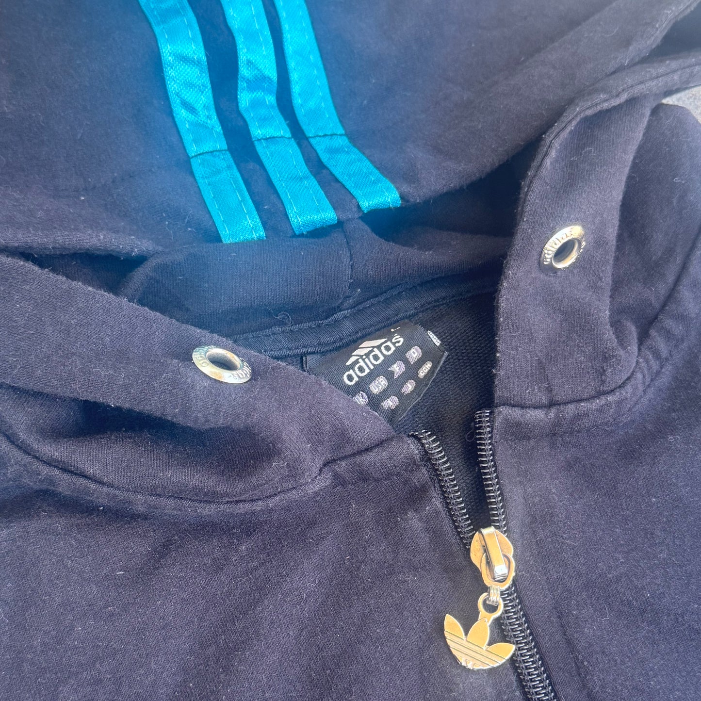 Adidas Y2K Firebird black zip-up hoodie
