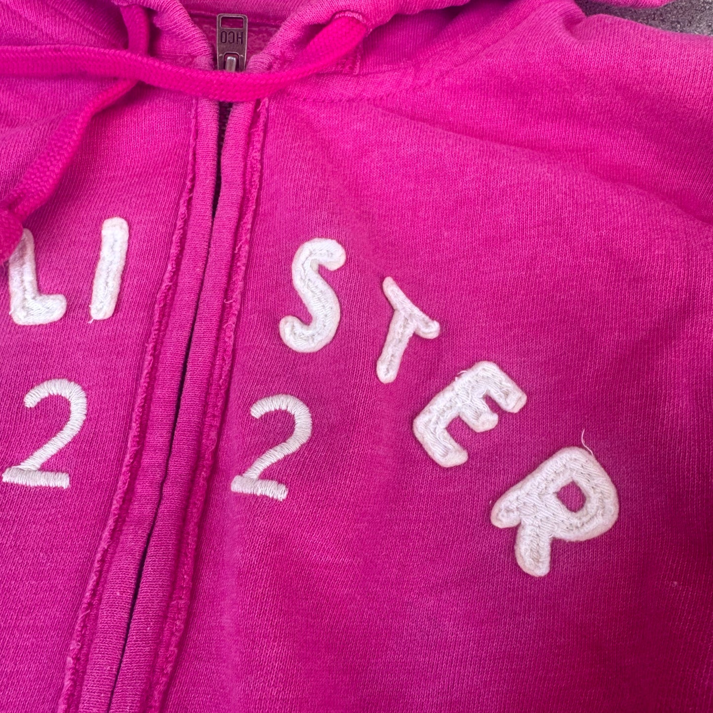 Hollister 22 Y2K pink zipped hoodie
