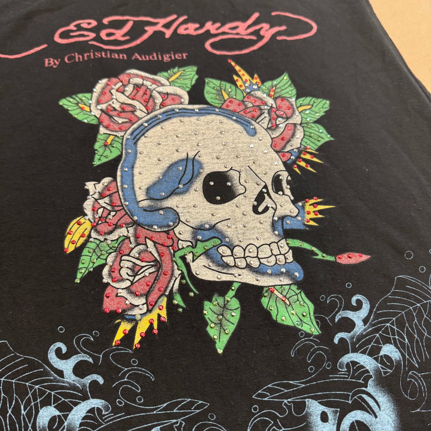 Vintage Ed Hardy long shirt Y2K rhinestones