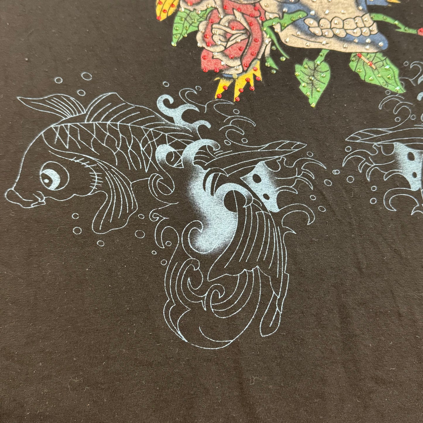 Vintage Ed Hardy long shirt Y2K rhinestones