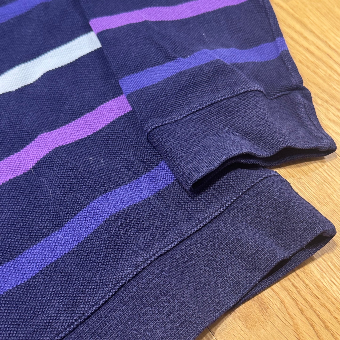 Lacoste vintage purple striped sweatshirt