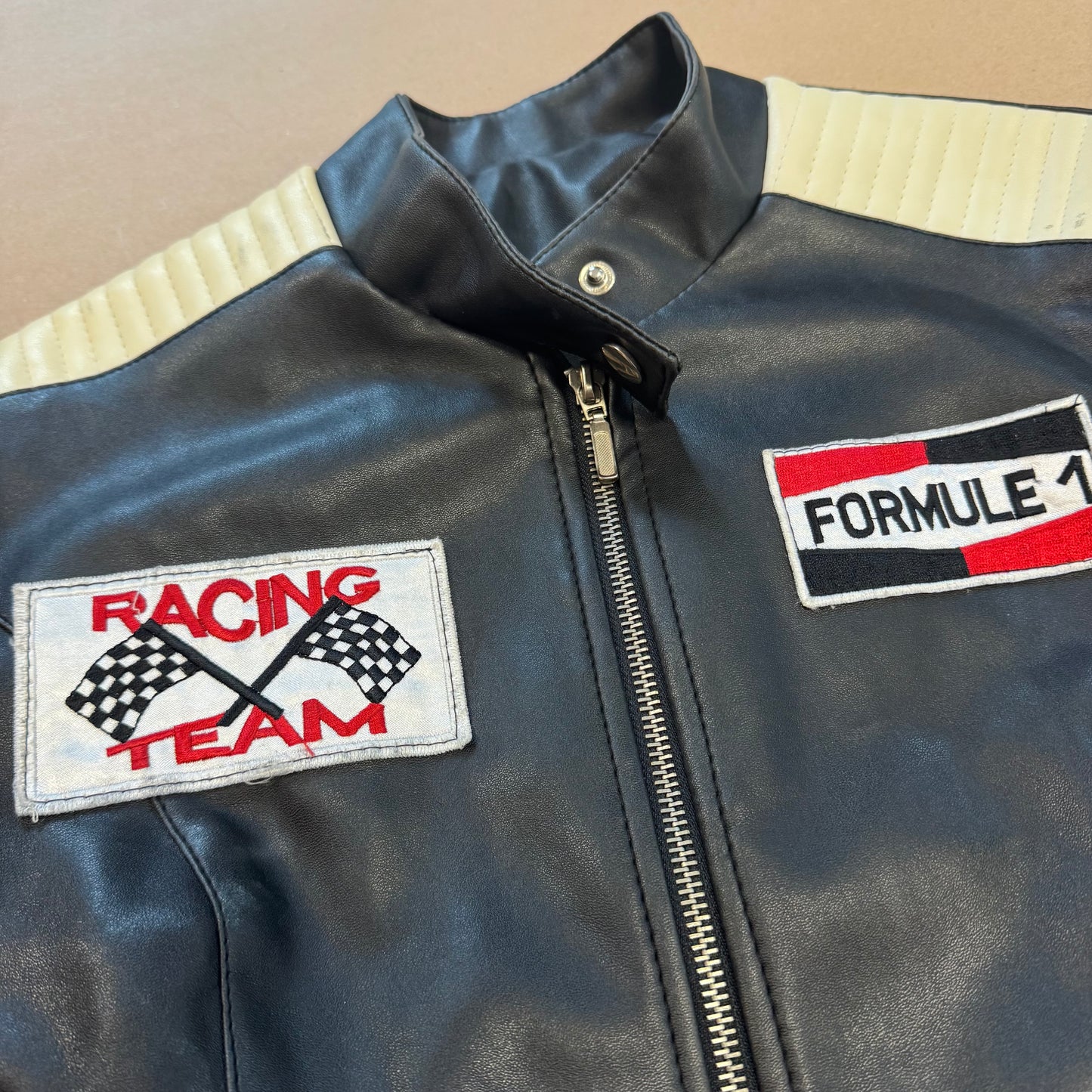 Formule 1 Racing Team vintage leather-like jacket