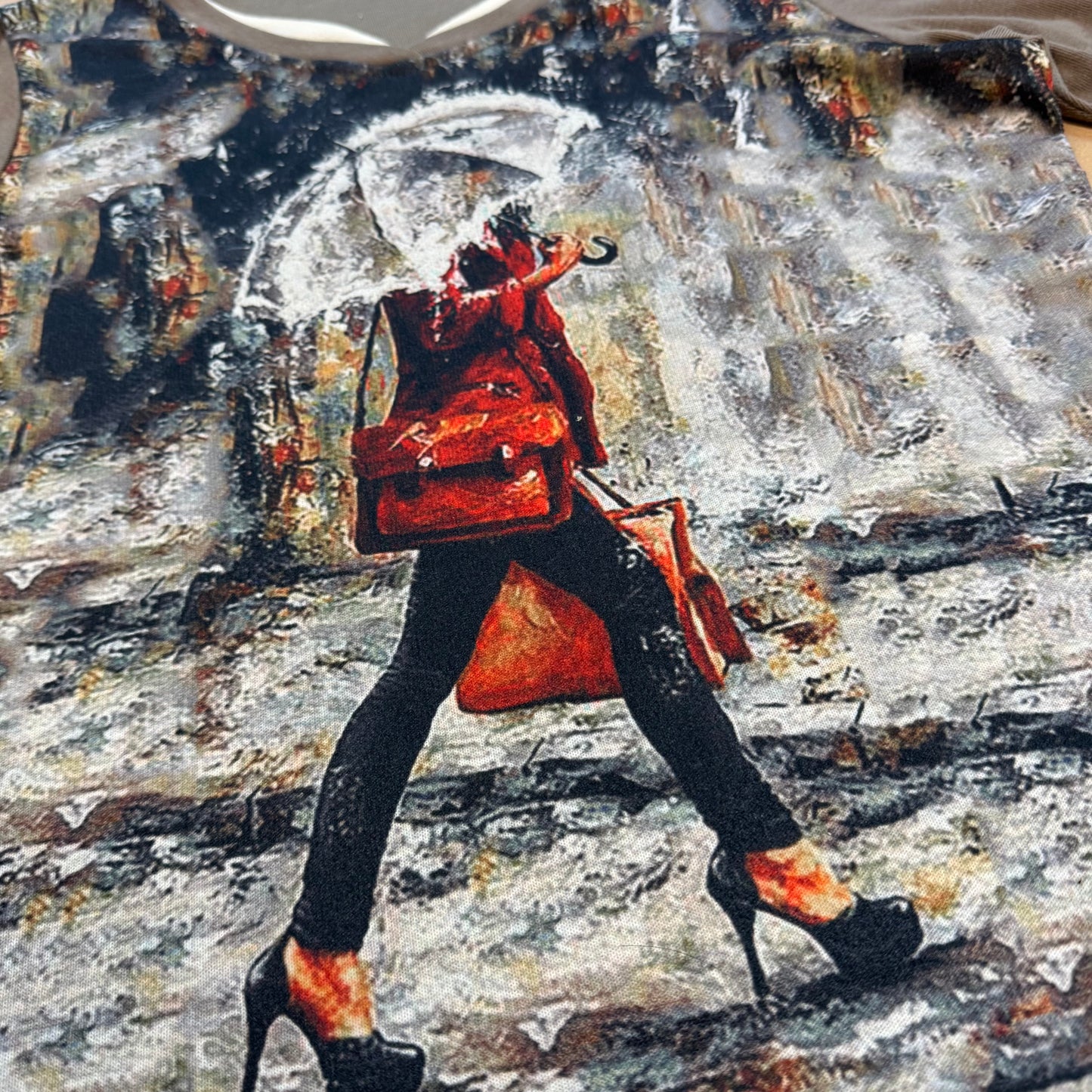 Vintage Cottonissimo art "Umbrella Man" women's sweatshirt
