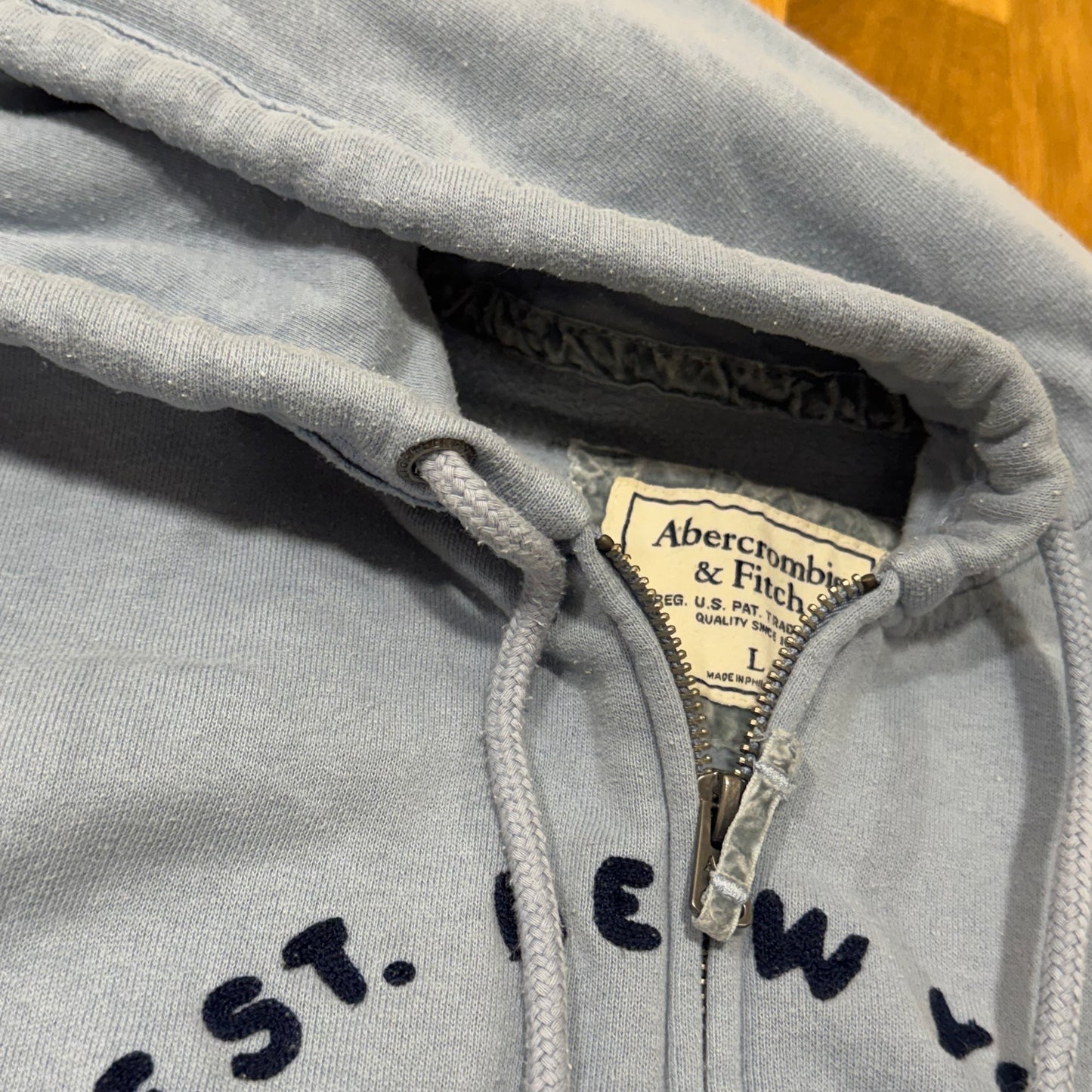 Abercrombie and Fitch blue zip-up hoodie