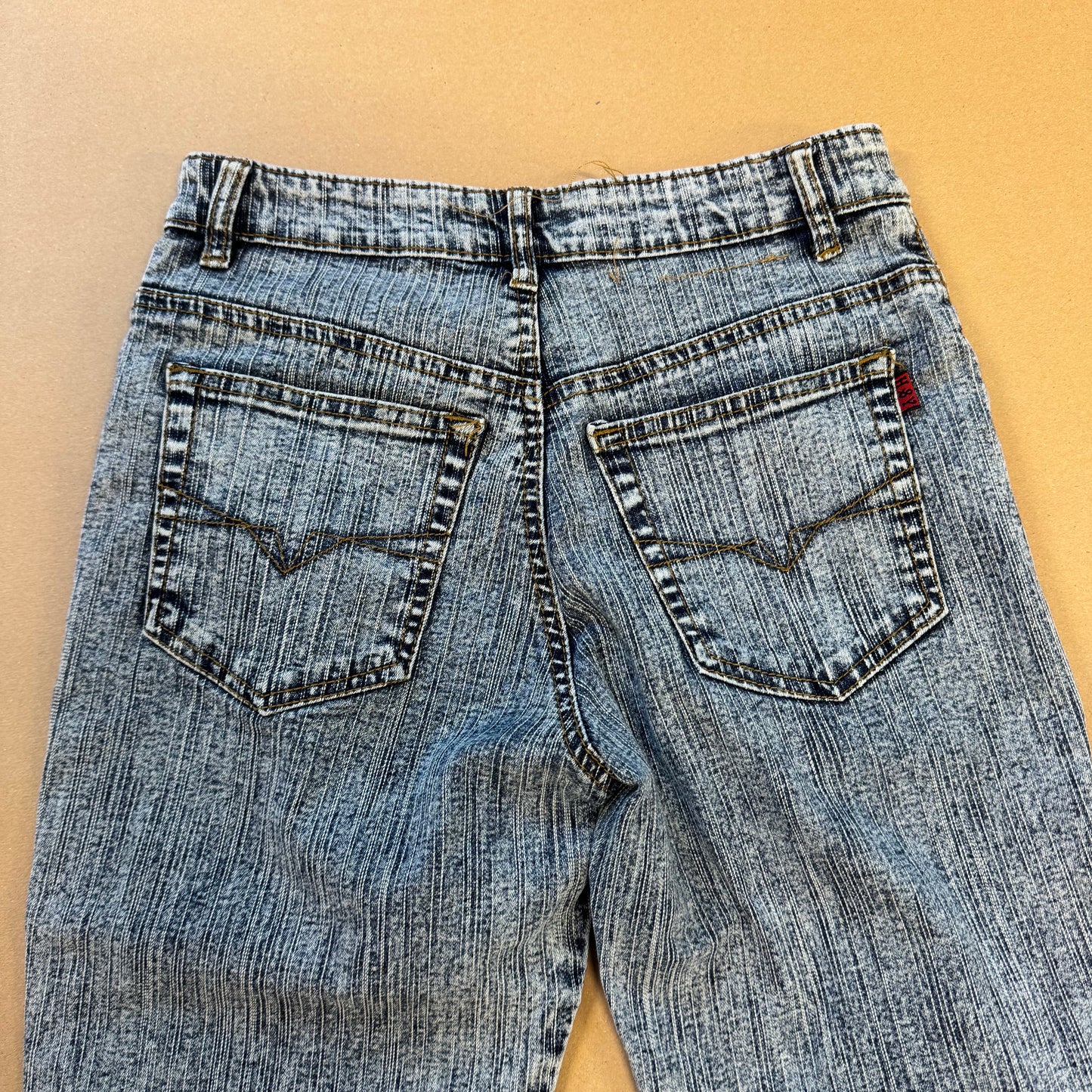 Hui Jang wide leg floral vintage jeans