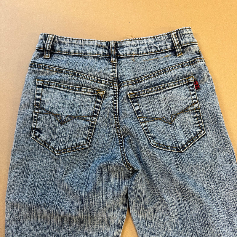 Detailansicht: Sourced limited accessories and clothes Hui Jang wide leg floral vintage jeans – Logo, Nähte oder Material