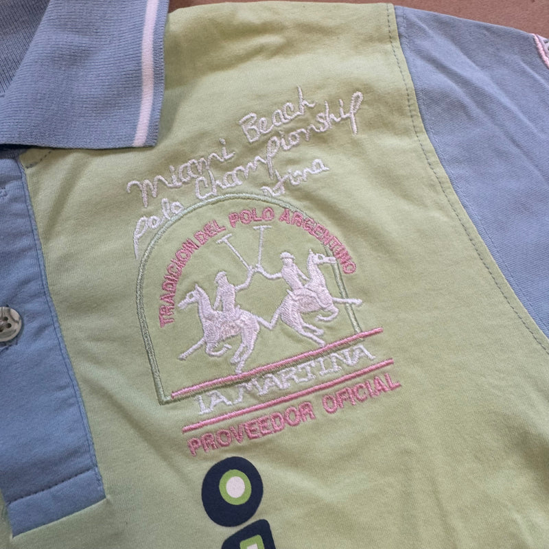 Detailansicht: Sourced limited accessories and clothes La Martina Flamingos Polo Club Miami shirt – Logo, Nähte oder Material