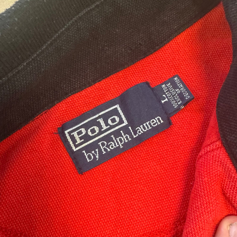 Detailansicht: Sourced limited accessories and clothes Polo Ralph Lauren Italia red poloshirt – Logo, Nähte oder Material