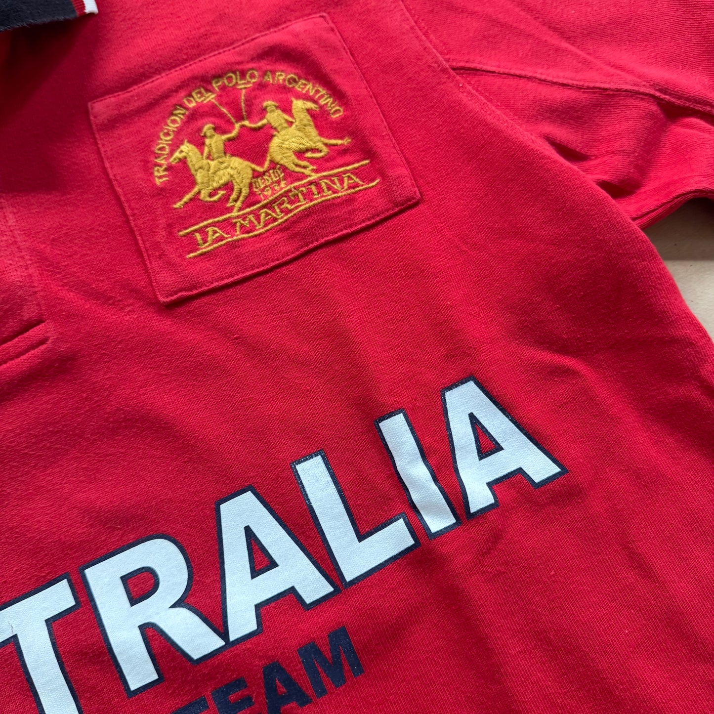 La Martina Australia red longsleeve polo