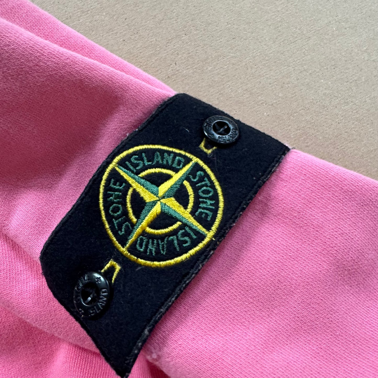 Stone Island pink zip-up hoodie