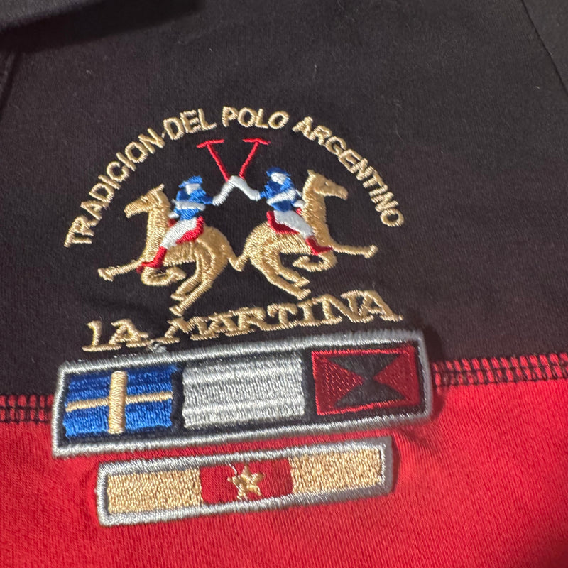 Detailansicht: Sourced limited accessories and clothes La Martina St Tropez vintage polo – Logo, Nähte oder Material