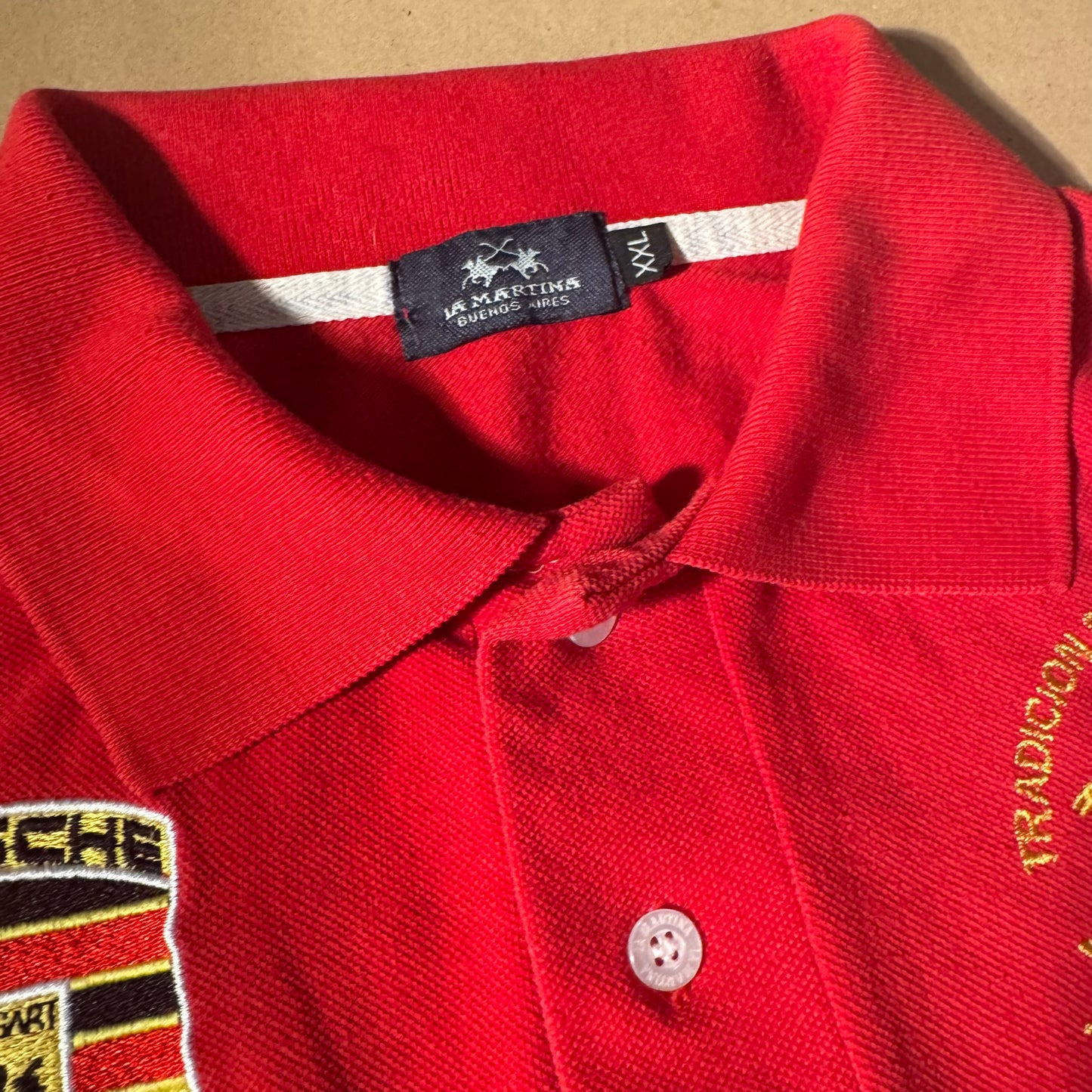 La Martina Porsche red polo