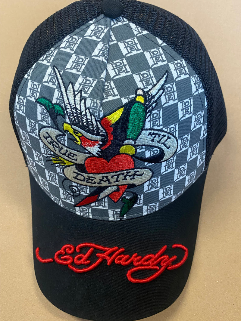 Detailansicht: Sourced limited accessories and clothes Ed Hardy cap – Logo, Nähte oder Material