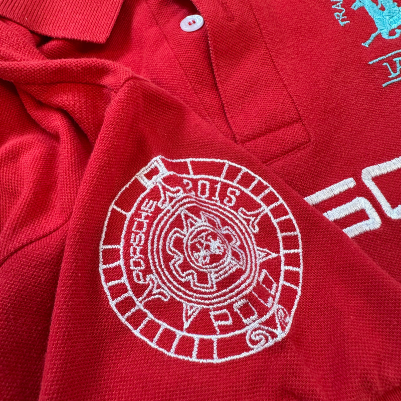 Detailansicht: Sourced limited accessories and clothes La Martina Porsche 2015 streetwear poloshirt – Logo, Nähte oder Material
