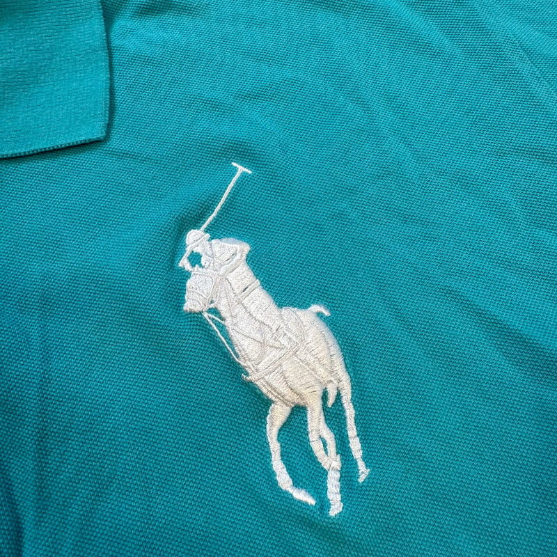 Detailansicht: Sourced limited accessories and clothes Polo Ralph Lauren skyblue Great Britain poloshirt – Logo, Nähte oder Material
