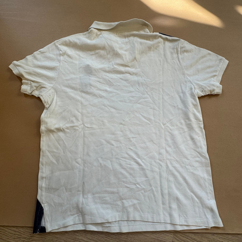 Detailansicht: Sourced limited accessories and clothes Polo Ralph Lauren white rugby poloshirt – Logo, Nähte oder Material