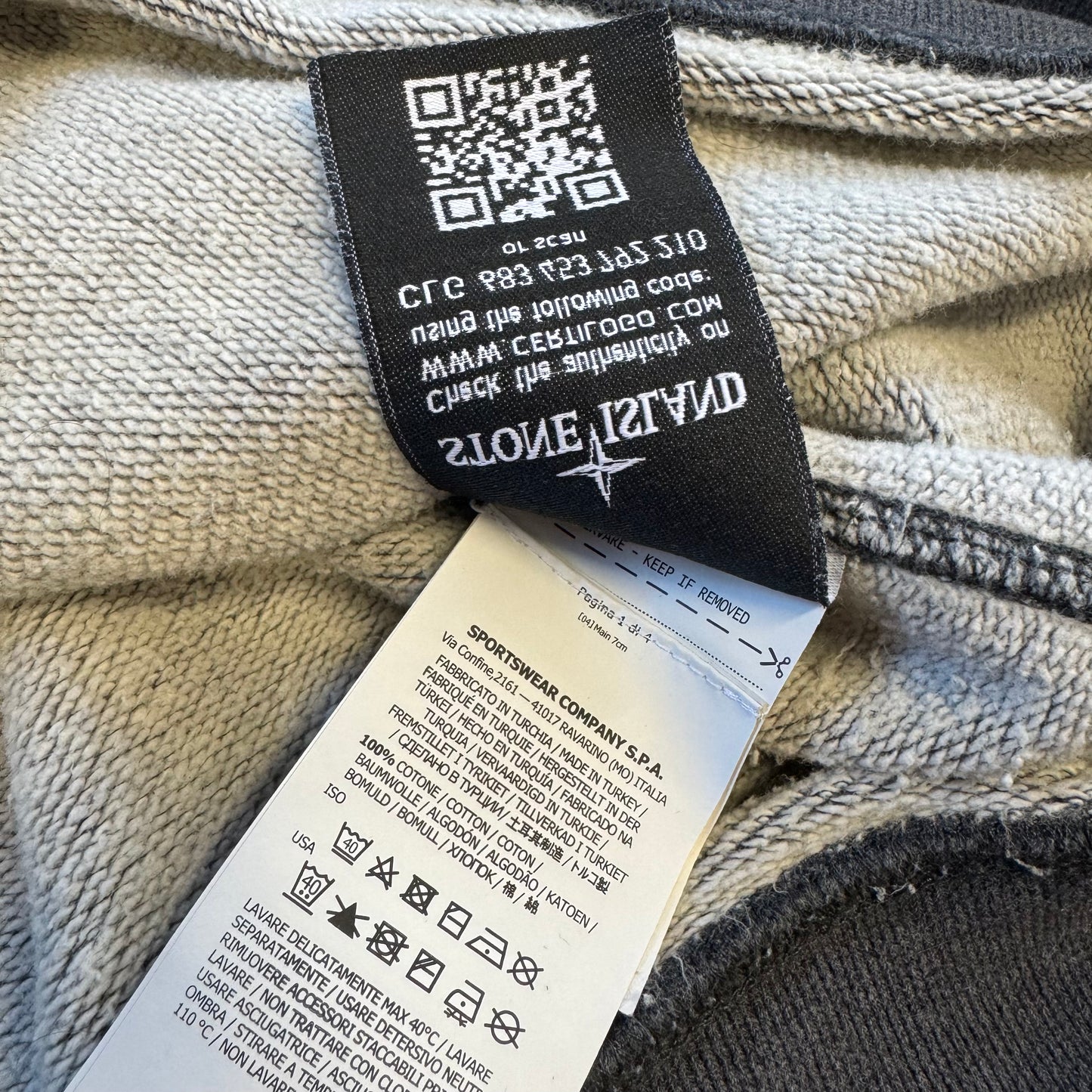 Stone Island classic grey crewneck sweat