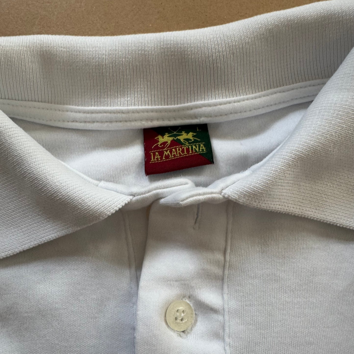 La Martina Porsche white longsleeve poloshirt