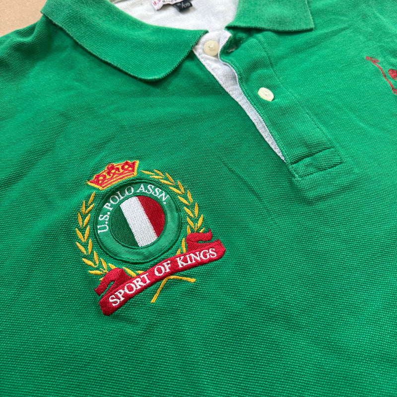 Detailansicht: Sourced limited accessories and clothes US Polo Assn. Italia vintage poloshirt – Logo, Nähte oder Material