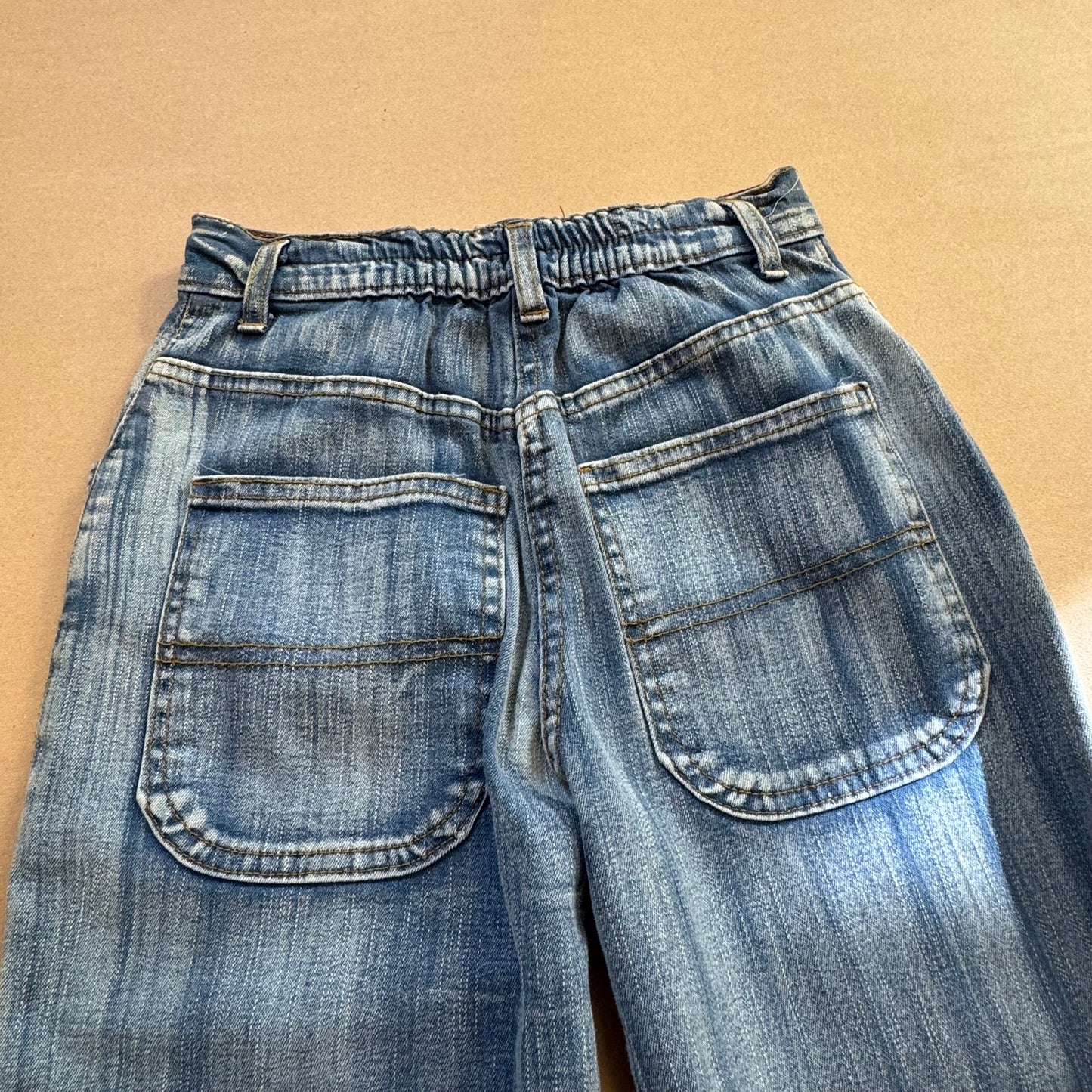 2000s style "Sweet Star" striped wide-leg jeans