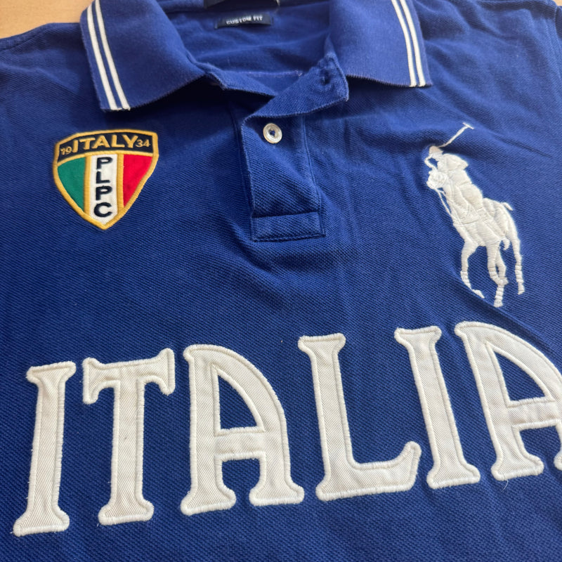 Detailansicht: Sourced limited accessories and clothes Polo Ralph Lauren Italia vintage poloshirt – Logo, Nähte oder Material