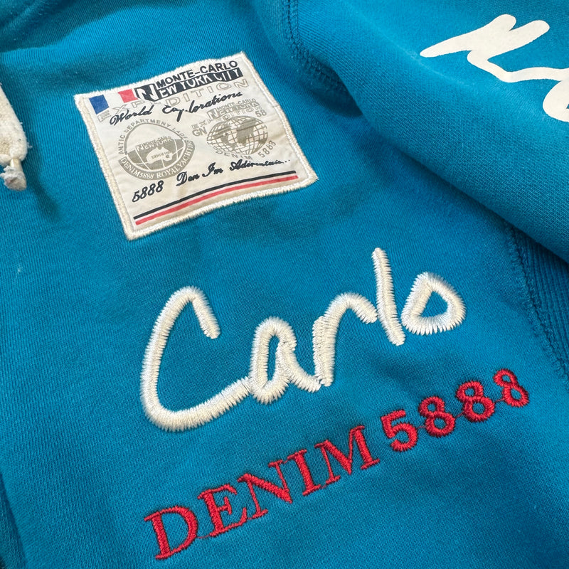 Detailansicht: Sourced limited accessories and clothes Monte Carlo Monaco vintage zipped hoodie – Logo, Nähte oder Material