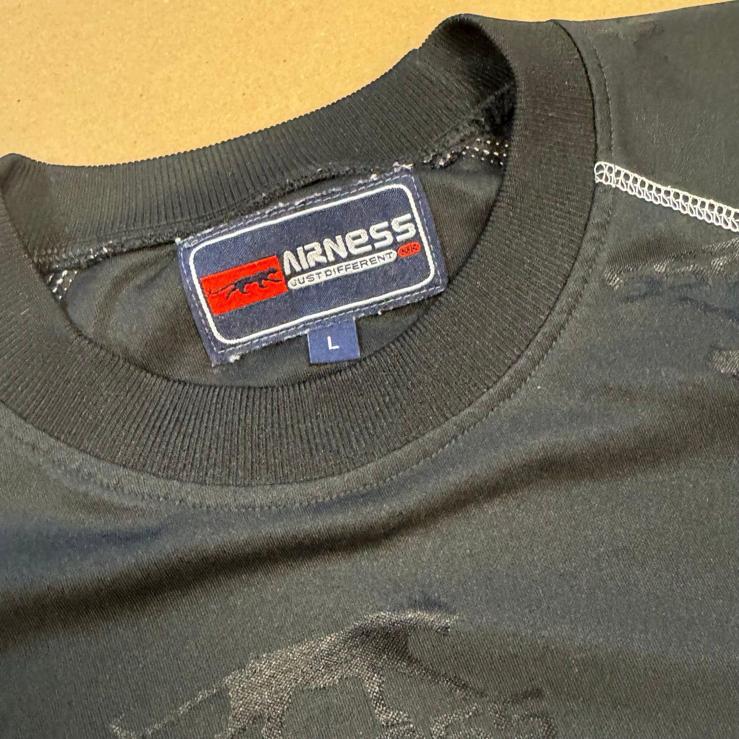 Streetwear style black Airness printed t-shirt
