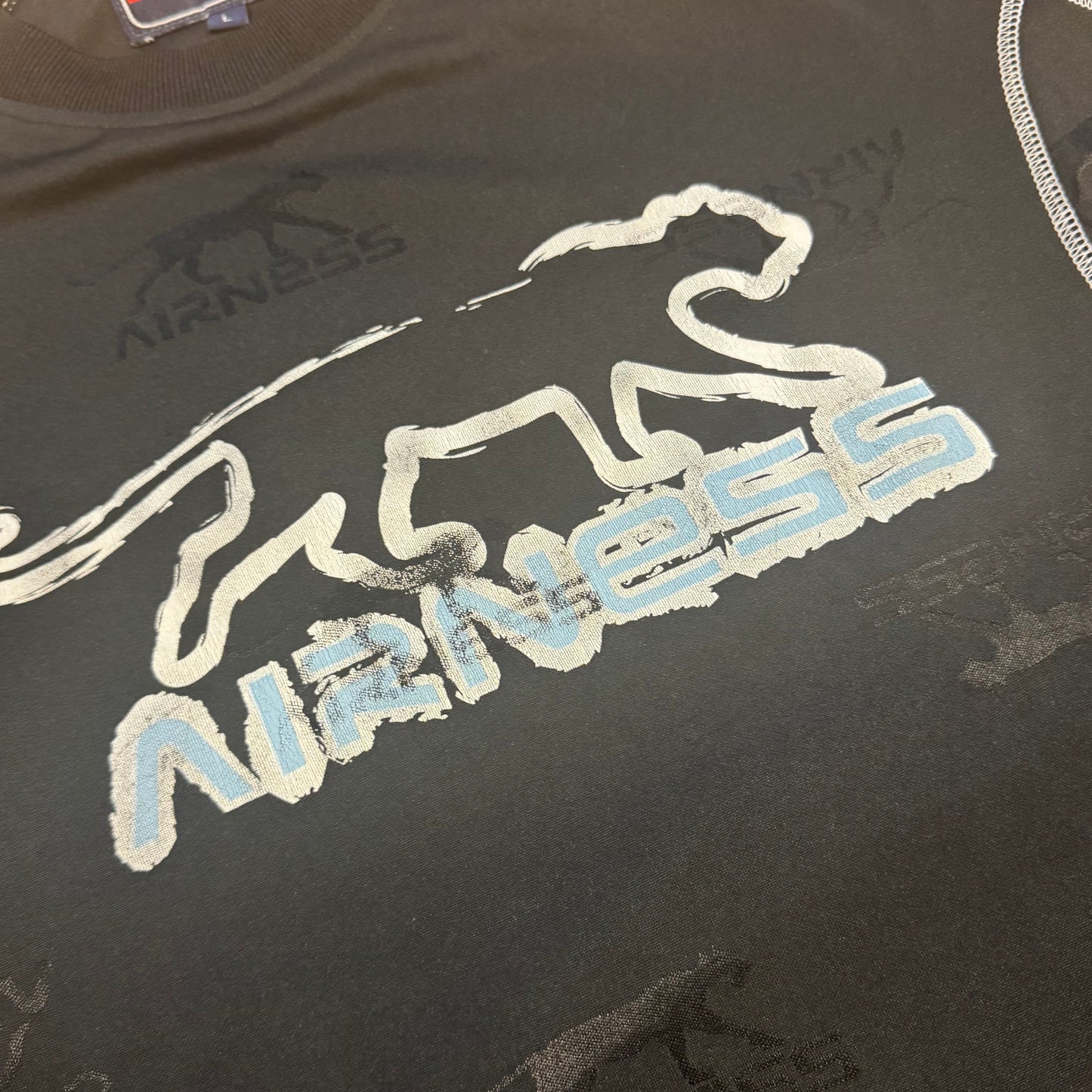 Streetwear style black Airness printed t-shirt
