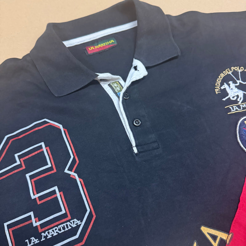 Detailansicht: Sourced limited accessories and clothes La Martina Argentina vintage polo shirt – Logo, Nähte oder Material