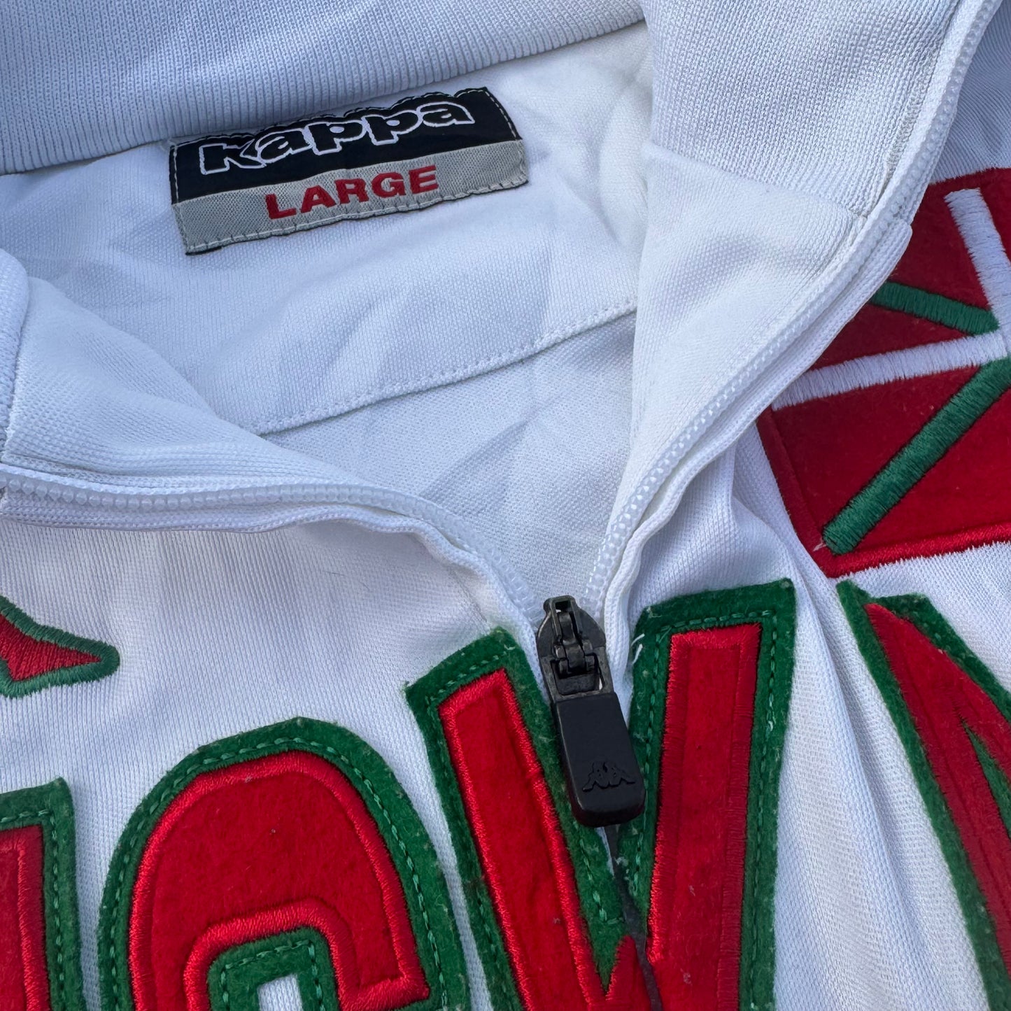 Euskadi Kappa streetwear white track jacket