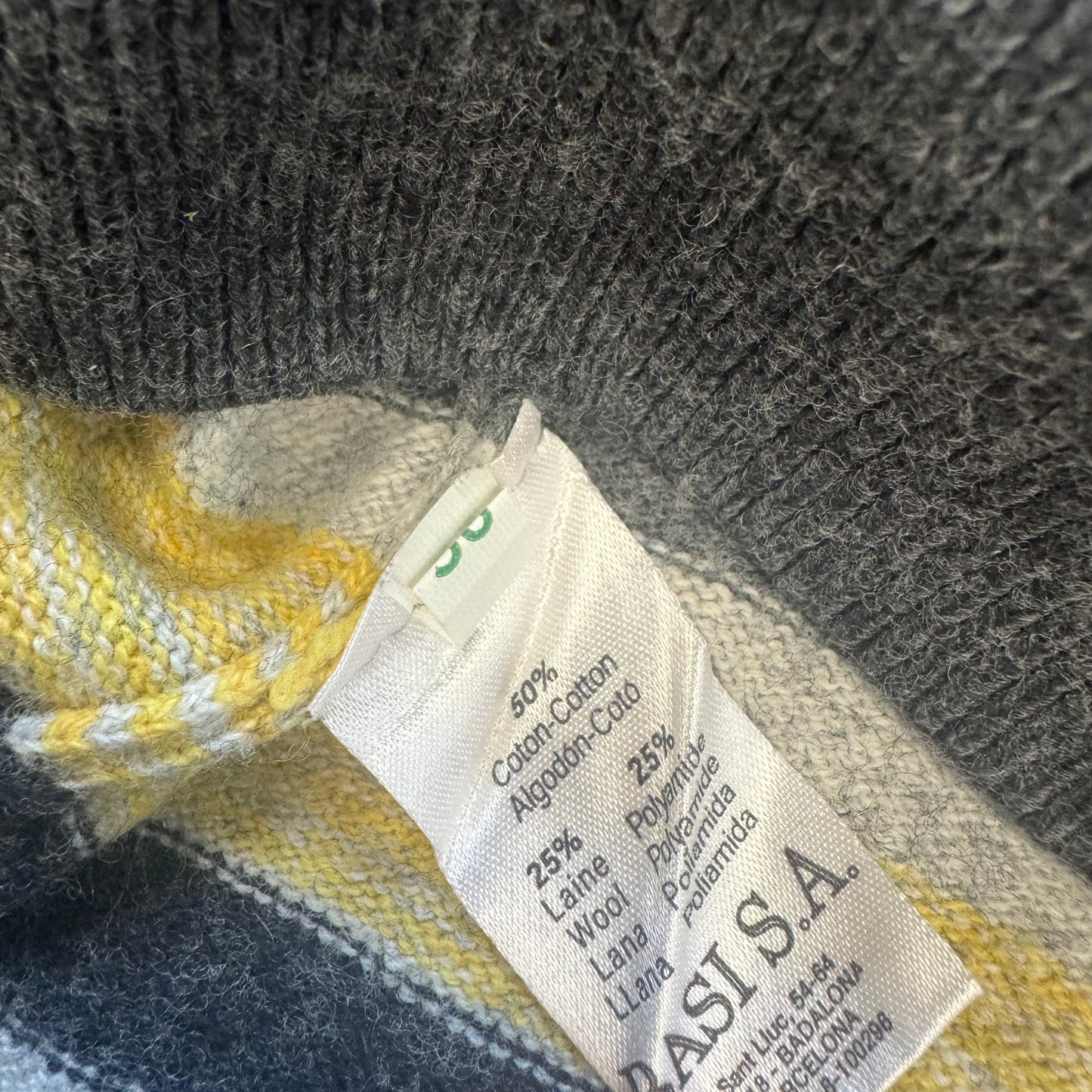 Vintage Lacoste striped v-neck wool sweater