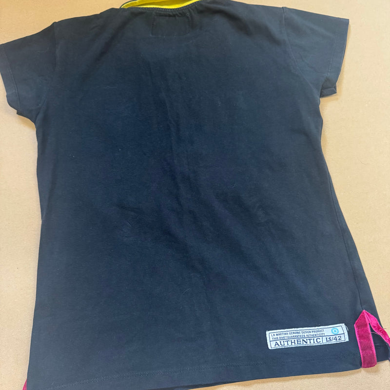 Detailansicht: Sourced limited accessories and clothes La Martina black ladies polo – Logo, Nähte oder Material