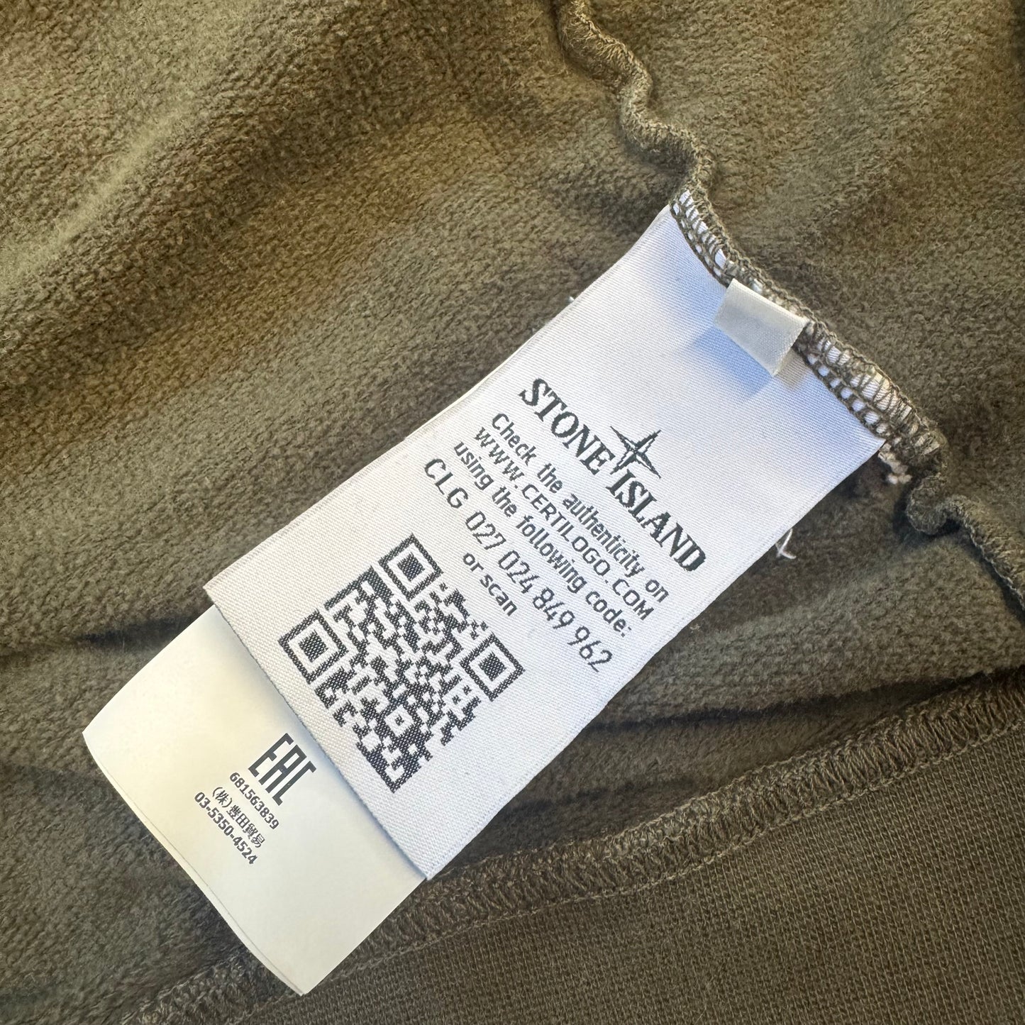 Stone Island olive-green zipped hoodie