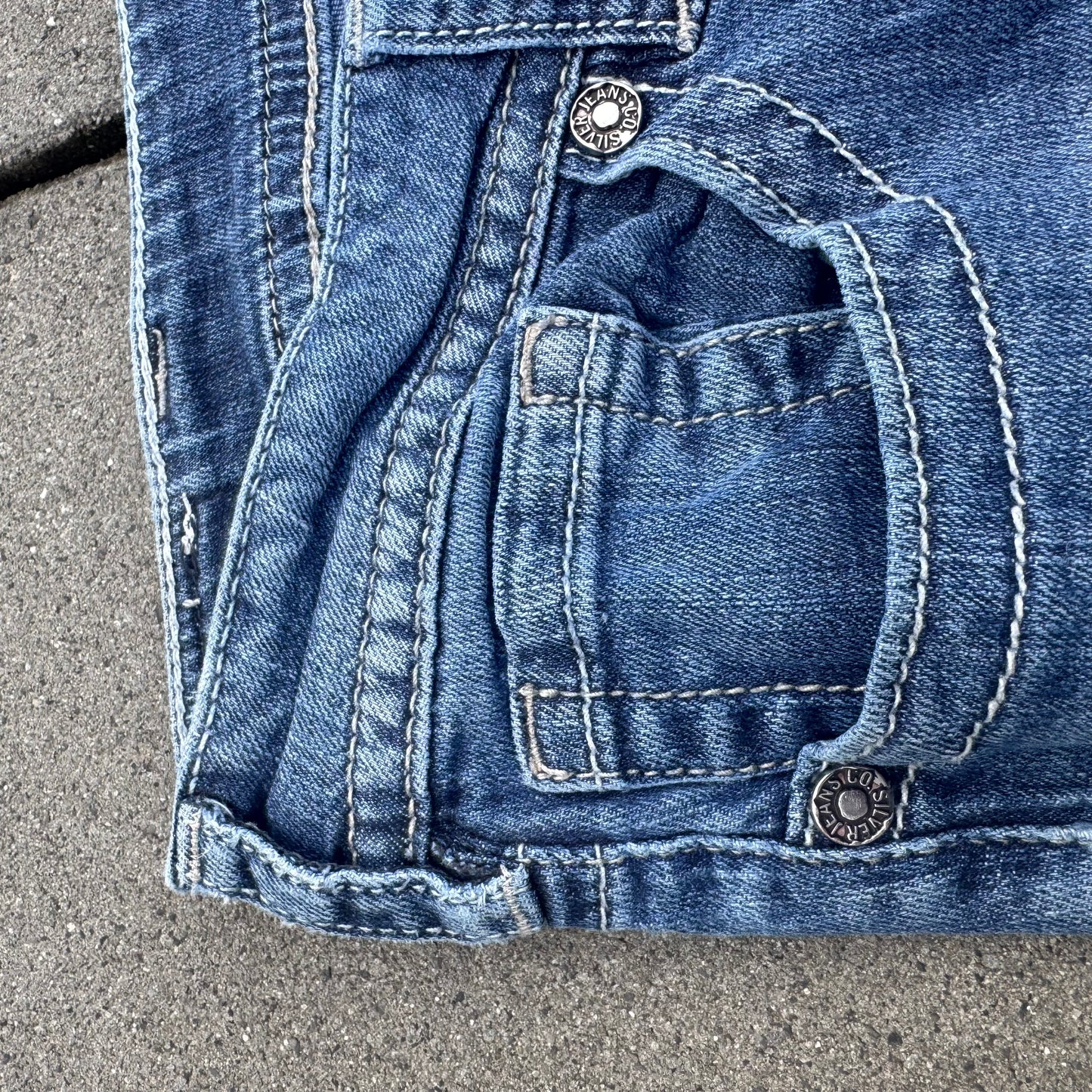 Silven Y2K glitter vintage wide leg jeans