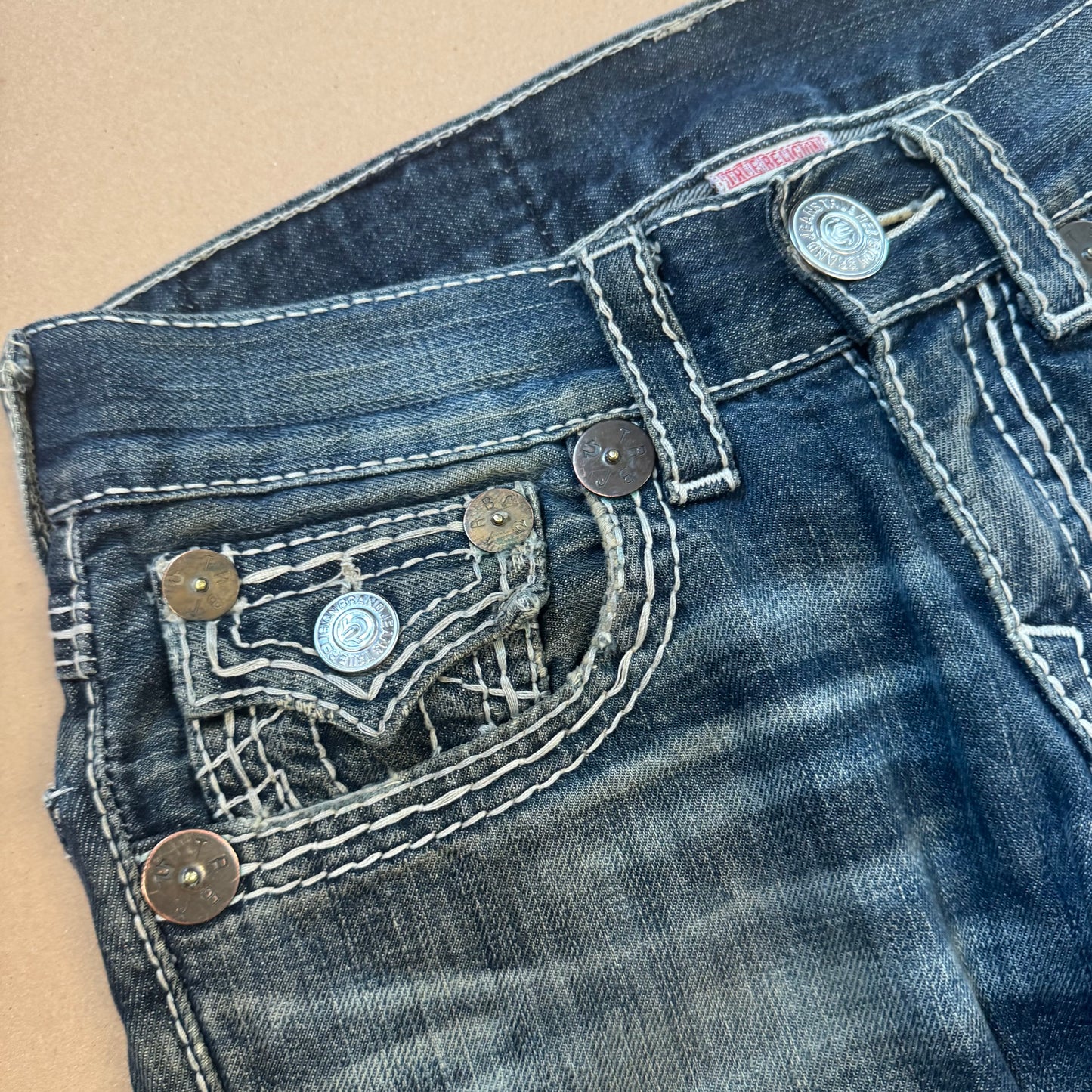 True Religion ripped & reworked jeans